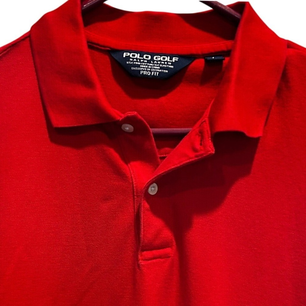 Polo Golf Ralph Lauren Polo Shirt Large Mens Red Pro Fit Pima Cotton Stretch